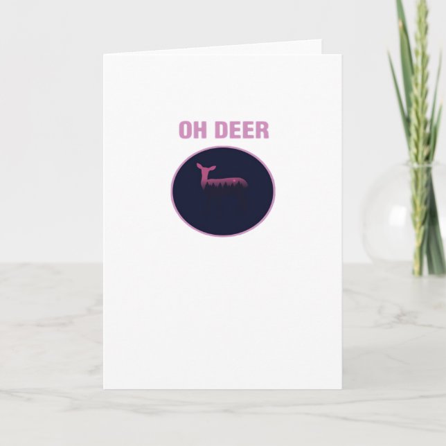 Oh Deer Moderne Ästhetik Karte (Vorderseite)