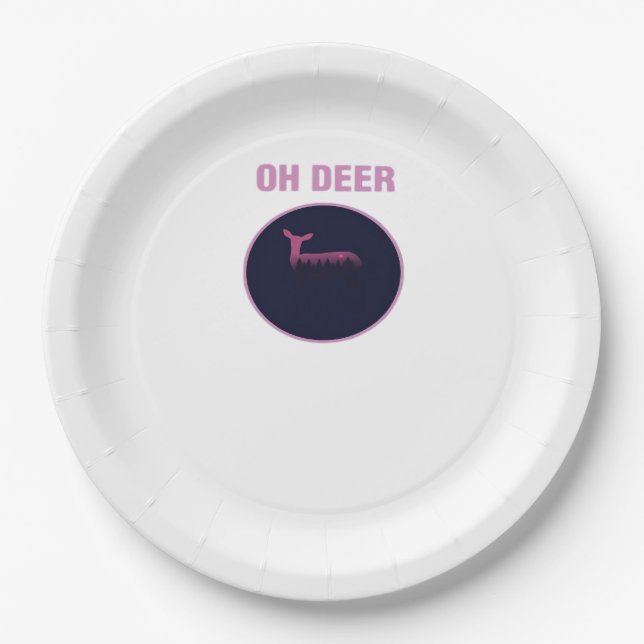 Oh Deer Moderne Ästhetik  Pappteller (Vorderseite)