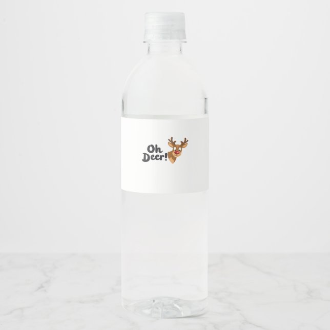 Oh Deer Moderne Ästhetik  Wasserflaschenetikett (Vorderseite)