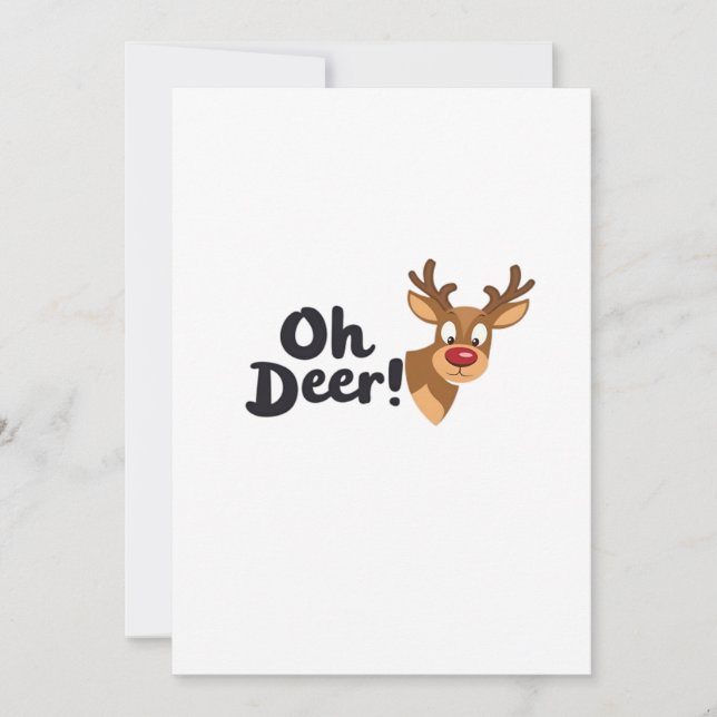 Oh Deer Moderner Ästhetikstil Feiertagskarte (Vorderseite)
