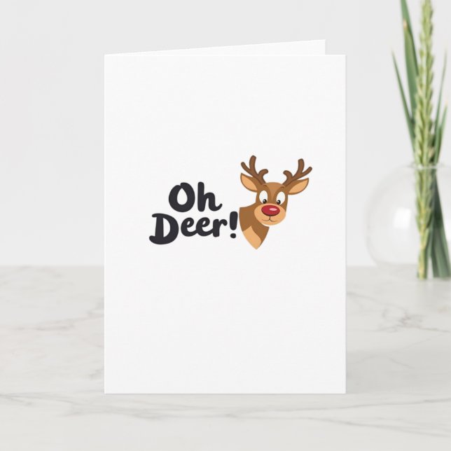 Oh Deer Moderner Ästhetikstil Karte (Vorderseite)