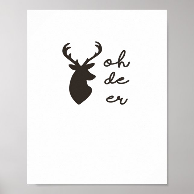 Oh Deer Moderner Grafikstil  Poster (Vorne)
