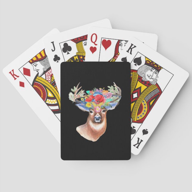 Oh Deer Moderner Künstlerischer Stil  Spielkarten (Rückseite)