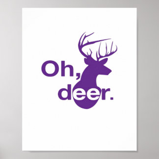 Oh Deer Natural Woodland Style  Poster