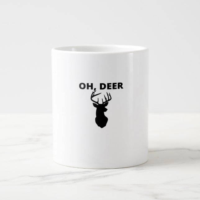 Oh Deer Oh Dear Whimsical Art Style  Jumbo-Tasse (Vorderseite)