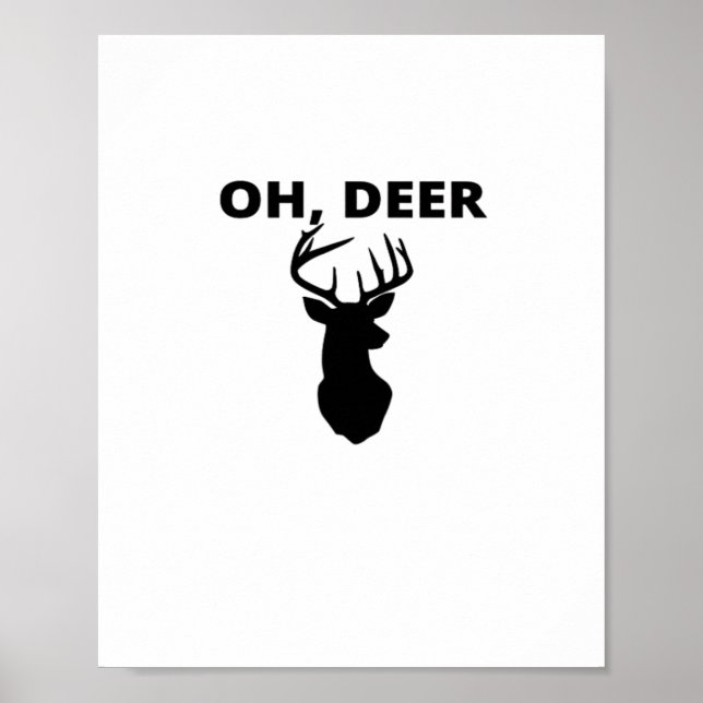 Oh Deer Oh Dear Whimsical Art Style  Poster (Vorne)