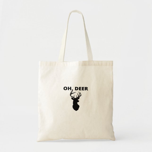 Oh Deer Oh Dear Whimsical Art Style Tote Bag Tragetasche (Vorne)
