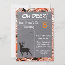 Oh Deer Orange Camouflage Geburtstagsparty