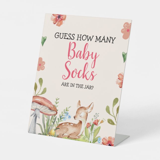 Oh Deer Party Dekorationen Girl Baby Shower Game Sockelschild (Vorderseite)
