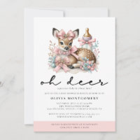 Oh Deer Pink Bows Woodland Forest Baby Dusche