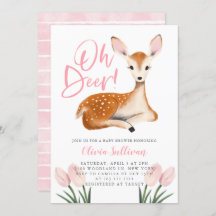 Oh Deer Pink Floral Baby Dusche
