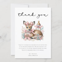 Oh, Deer! Pink Floral Baby Dusche Vielen Dank
