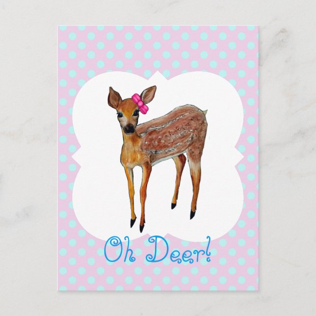 "Oh Deer" Postkarte (Vorderseite)