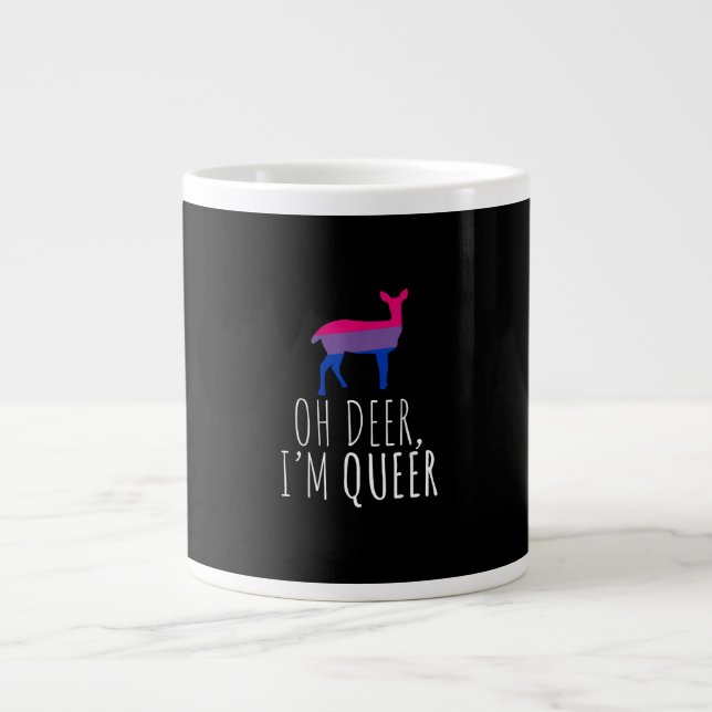 Oh Deer Queer Bisexual Pride Gay Lesbian Design  Jumbo-Tasse (Vorderseite)