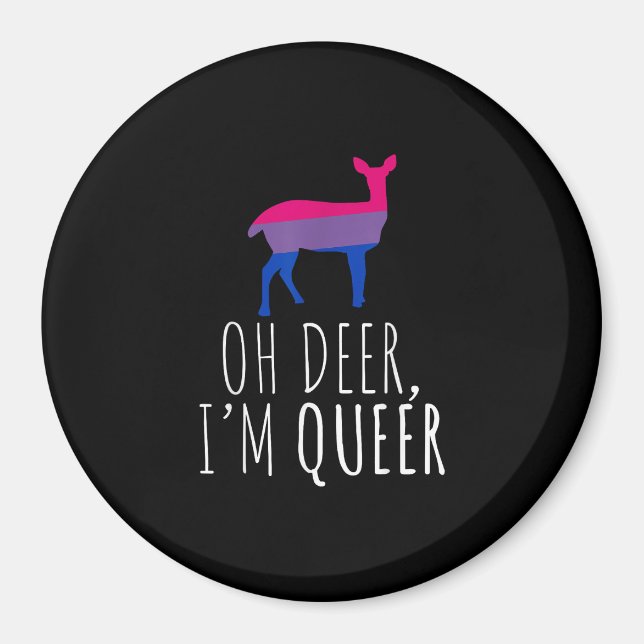 Oh Deer Queer Bisexual Pride Gay Lesbian Design  Magnet (Vorne)