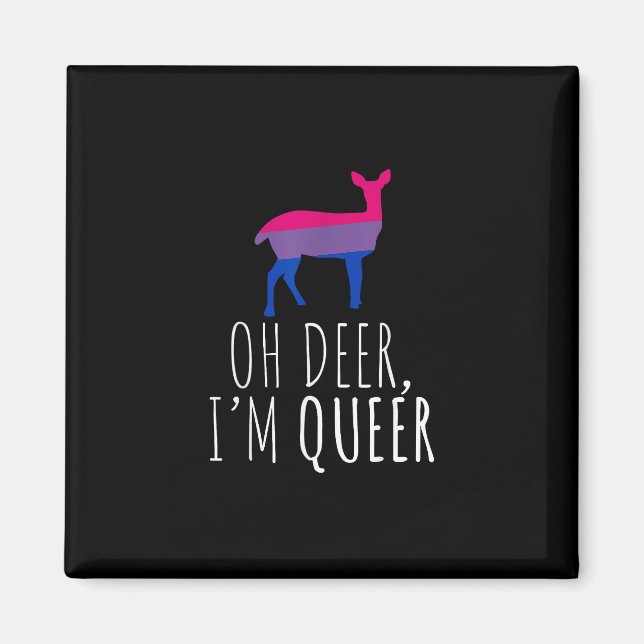 Oh Deer Queer Bisexual Pride Gay Lesbian Design  Magnet (Vorne)