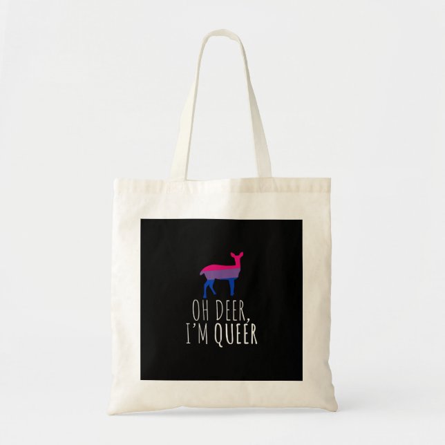 Oh Deer Queer Bisexual Pride Gay Lesbian DTote Bag Tragetasche (Vorne)