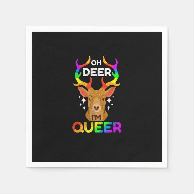 Oh Deer Queer Funny LGBTQ Pride Awareness  Serviette (Vorderseite)
