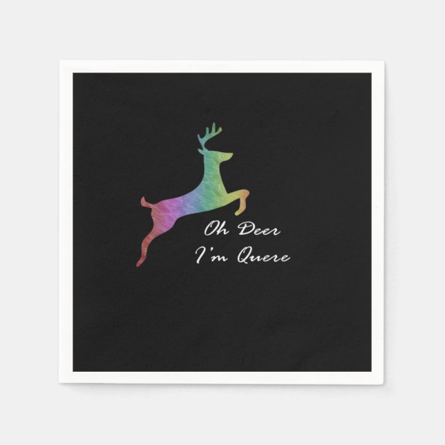 Oh Deer Queer Funny Pun LGBT Pride Celebration  Serviette (Vorderseite)