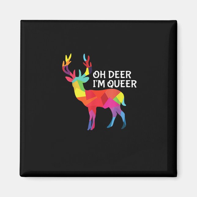 Oh Deer Queer Funny Pun LGBT Pride Design Magnet (Vorne)