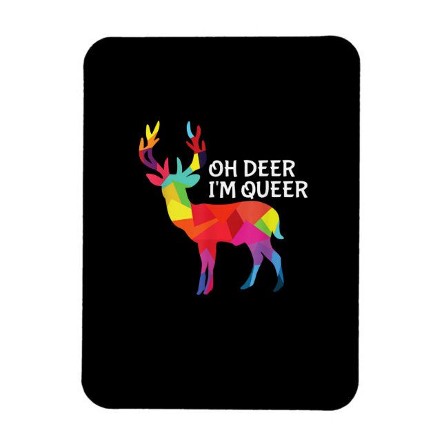 Oh Deer Queer Funny Pun LGBT Pride Design Magnet (Vertikal)