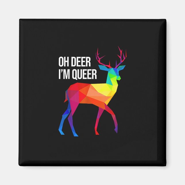 Oh Deer Queer LGBT Pride Celebration Design  Magnet (Vorne)