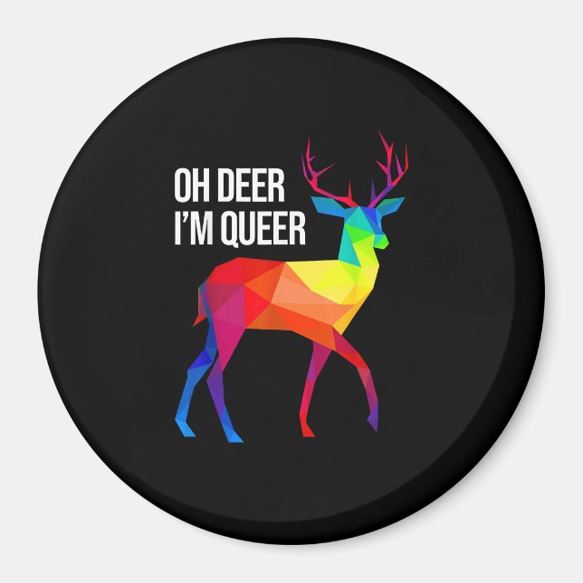 Oh Deer Queer LGBT Pride Celebration Design  Magnet (Vorne)