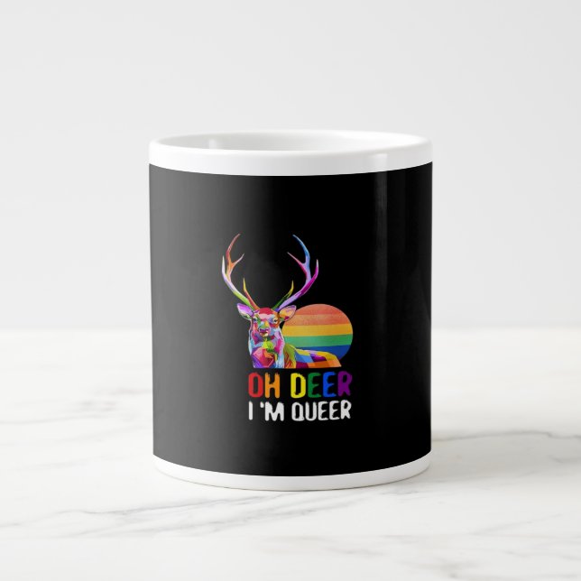 Oh Deer Queer Minimal Modern Style  Jumbo-Tasse (Vorderseite)
