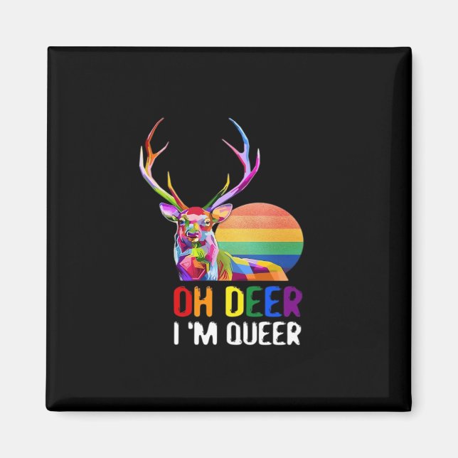 Oh Deer Queer Minimal Modern Style  Magnet (Vorne)