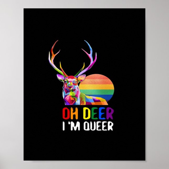 Oh Deer Queer Minimal Modern Style  Poster (Vorne)