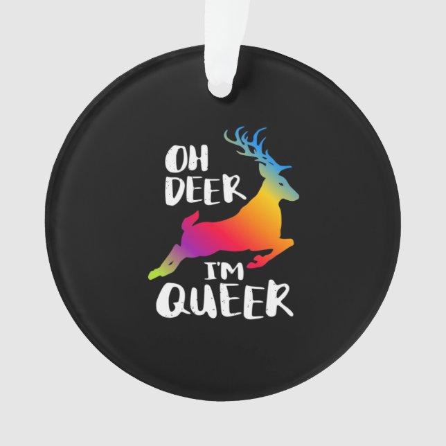 Oh Deer Queer Pride Minimal ArtistAcrylic Ornament (Vorderseite)