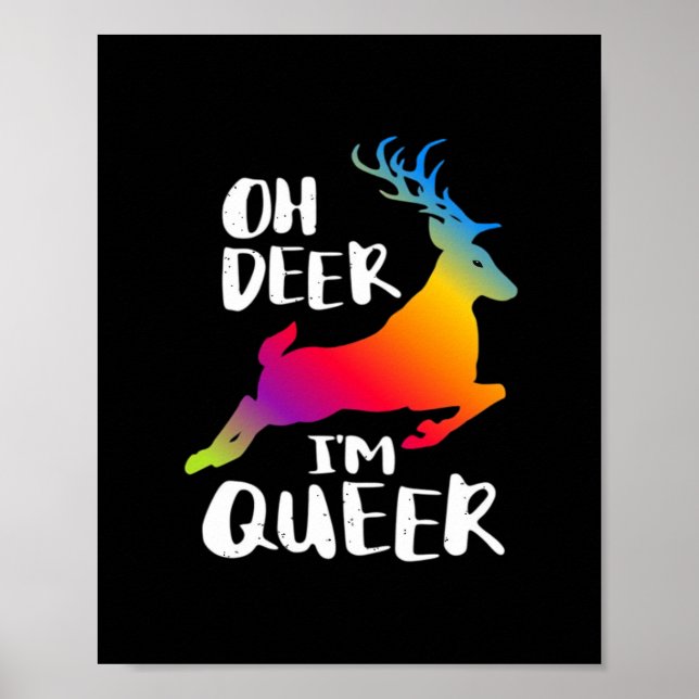 Oh Deer Queer Pride Minimal Artistic Style Poster (Vorne)