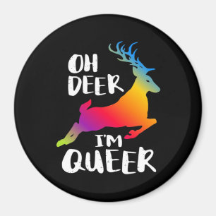 Oh Deer Queer Pride Minimaler Kunststil Magnet
