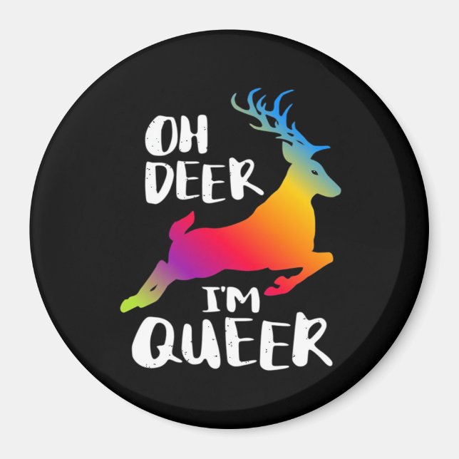 Oh Deer Queer Pride Minimaler Kunststil  Magnet (Vorne)
