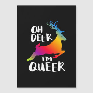 Oh Deer Queer Pride Minimaler Kunststil Magnetkarte