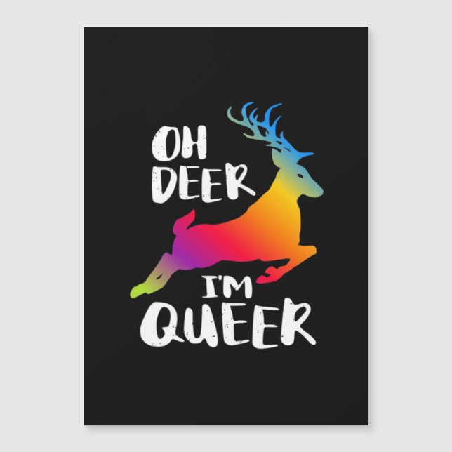Oh Deer Queer Pride Minimaler Kunststil  Magnetkarte (Vorderseite)