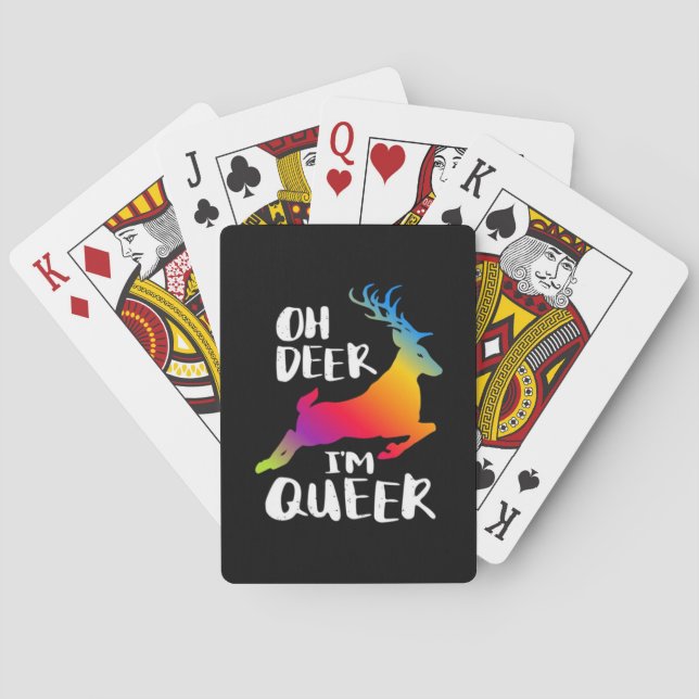 Oh Deer Queer Pride Minimaler Kunststil  Spielkarten (Rückseite)