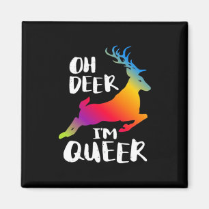 Oh Deer Queer Pride Minimalistischer künstlerische Magnet