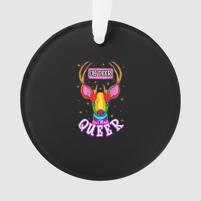 Oh Deer Queer Pride Month Celebration Gift Ornament (Vorderseite)