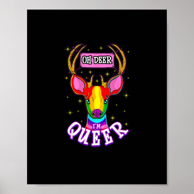 Oh Deer Queer Pride Month Celebration Gift  Poster (Vorne)