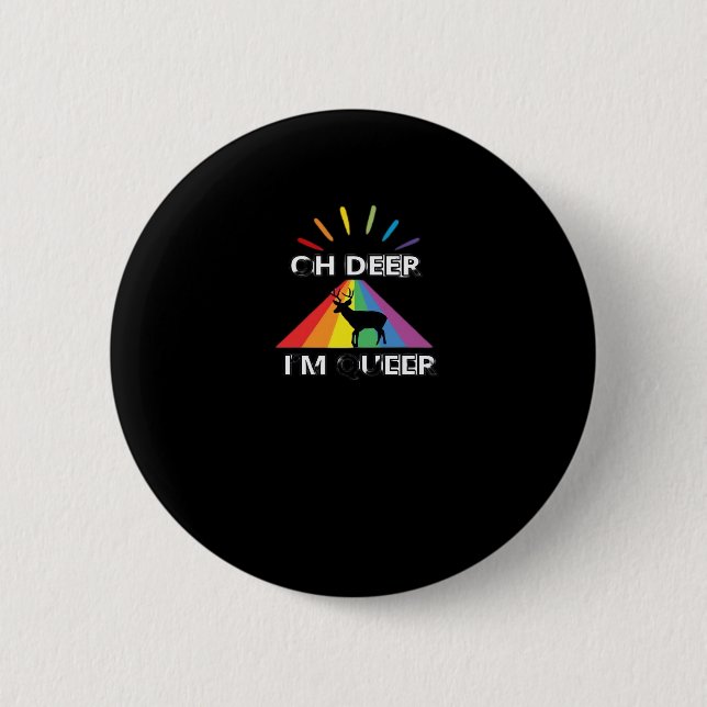 Oh Deer Queer Trendy Aesthetic Design  Button (Vorderseite)