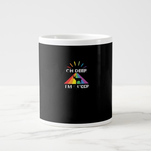 Oh Deer Queer Trendy Aesthetic Design  Jumbo-Tasse (Vorderseite)