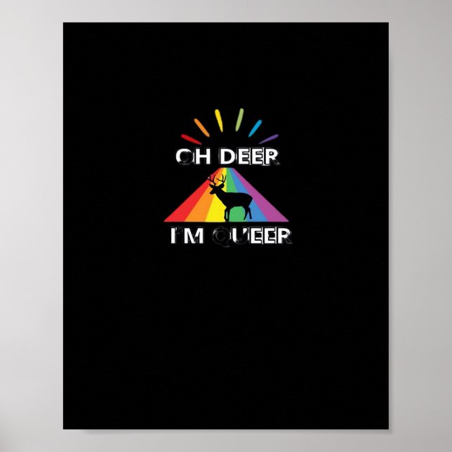 Oh Deer Queer Trendy Aesthetic Design  Poster (Vorne)