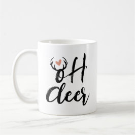 Oh Deer Reindeer Antlers Weihnachts-Minimal Kaffeetasse