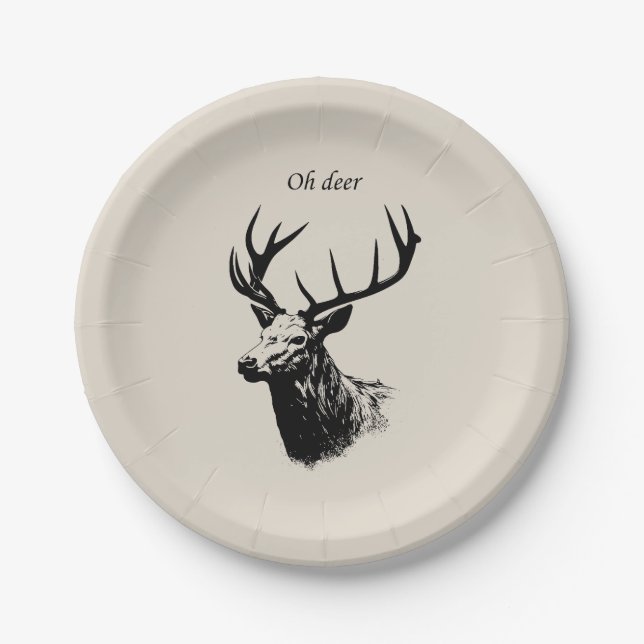 Oh Deer Reindeer Pappteller (Vorderseite)