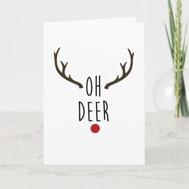 OH DEER Reindeer Weihnachtsfeiertag Vielen Dank Karte (Vorderseite)