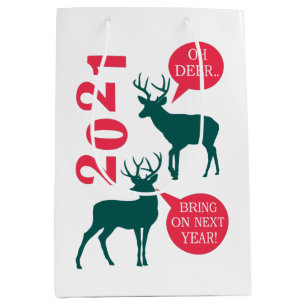 Oh Deer Reindeer Weihnachtsspass Mittlere Geschenktüte