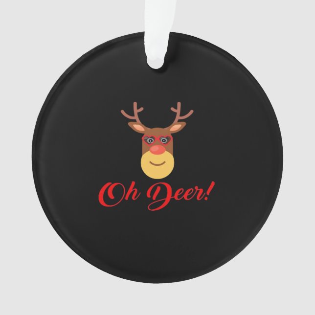 Oh Deer Retro Classic  Acrylic Ornament (Vorderseite)
