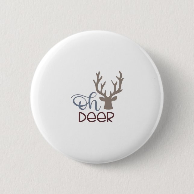Oh Deer Retro Classic Design  Button (Vorderseite)