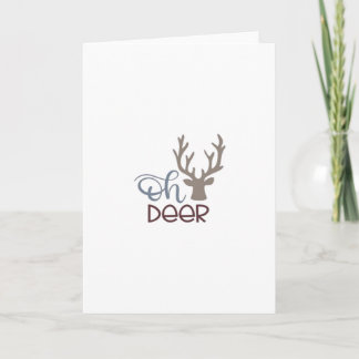 Oh Deer Retro Classic Design Folded Greeting Card Karte